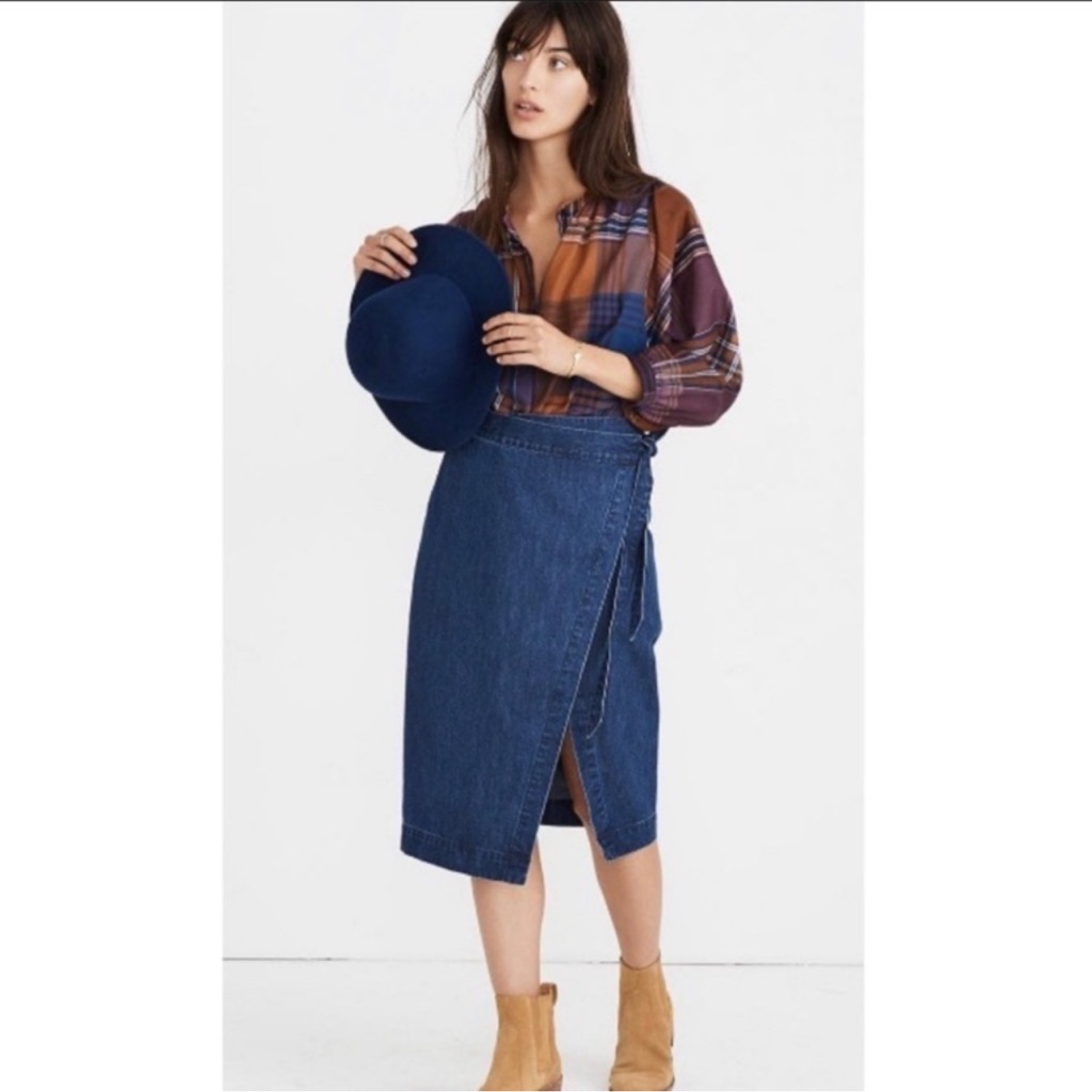 Madewell Denim Midi Wrap Skirt